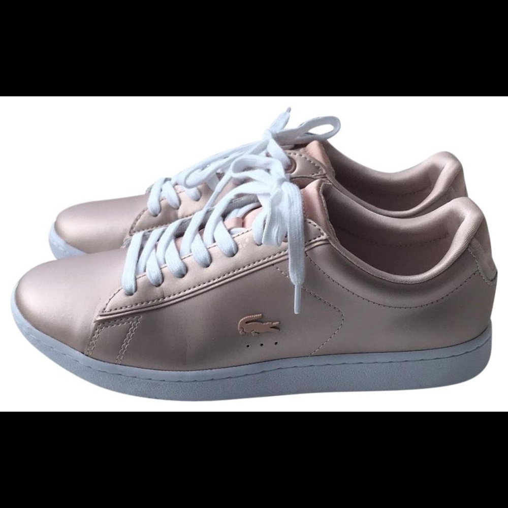 NWT Lacoste Rose Gold Pink Sneakers Shoes 9.5